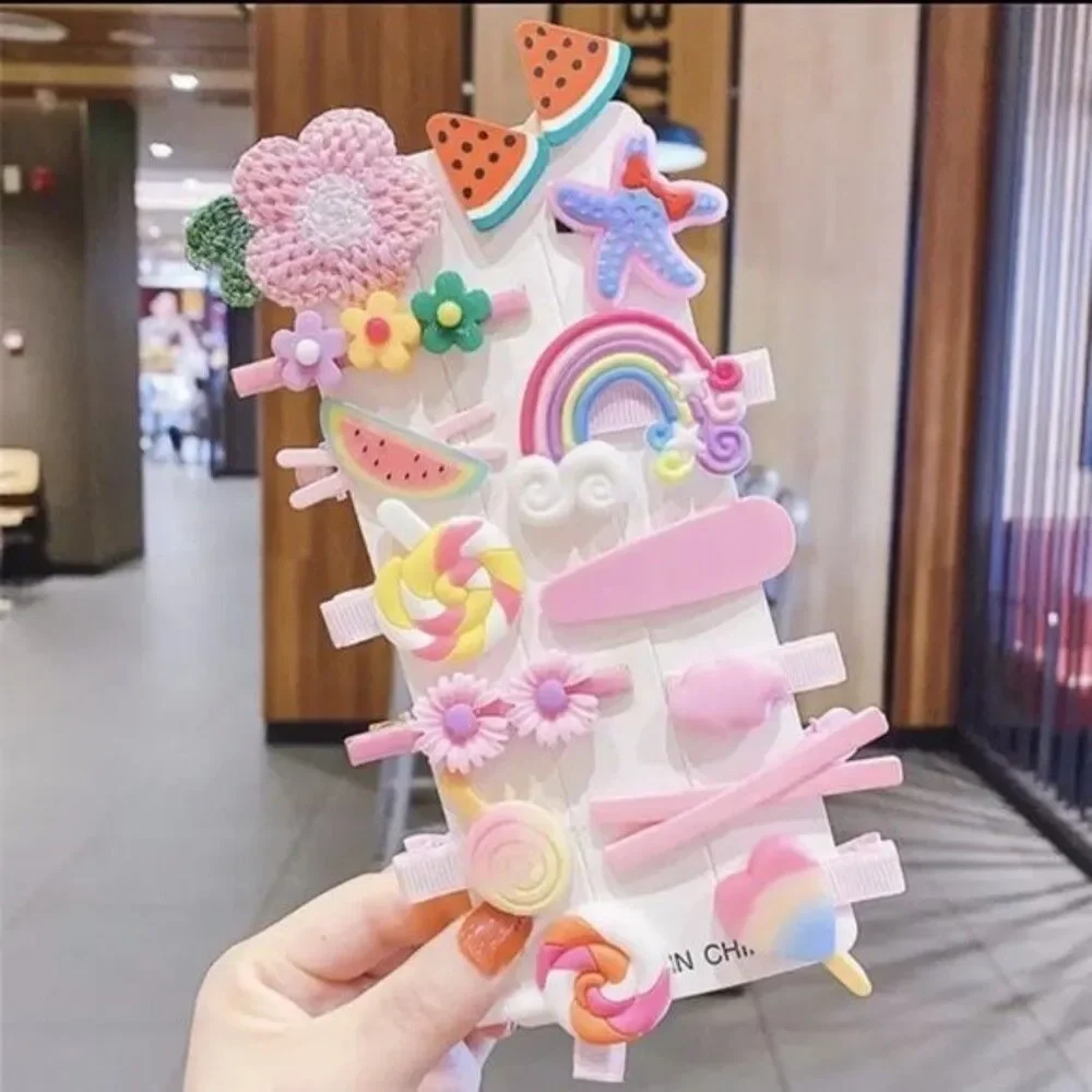 New 14 pcs Little Girls Princess Hairpins Bangs Clip Set Lovely Hair Accessories